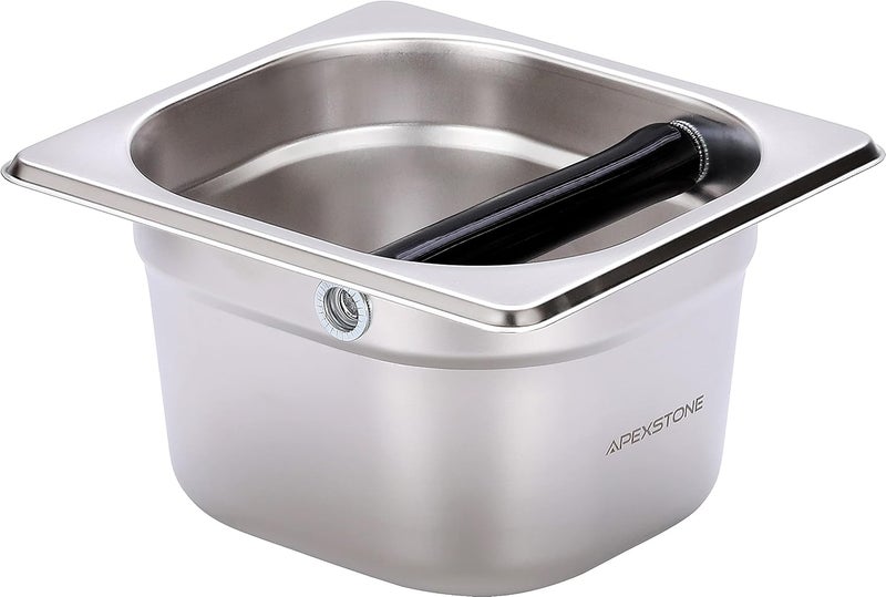 Apexstone Coffee Knock Box Stainless Steel, Espresso Knock Box Stainless Steel, Knock Box for Espresso Coffee Grounds, Knock Box Small - Image 1